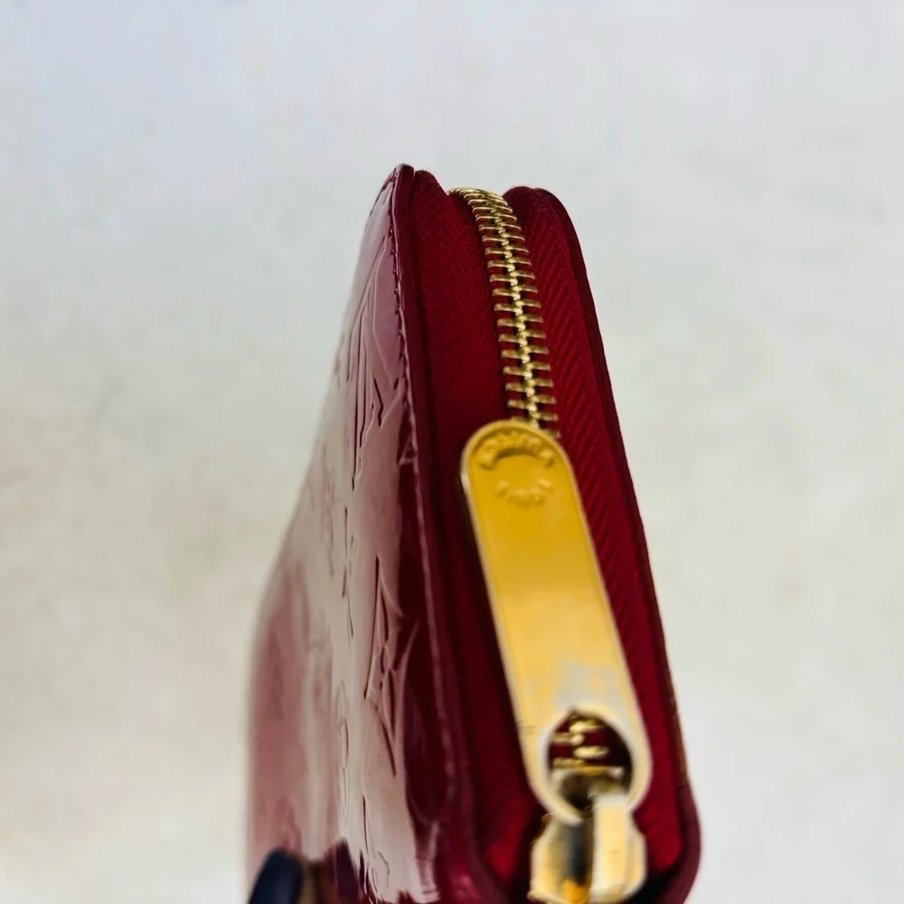 Louis Vuitton Cherry Red Vernis Zip Around Long Wallet